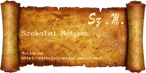 Szokolai Mátyás névjegykártya